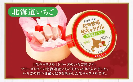 花畑牧場 生キャラメル 北海道産いちご 8粒入り×3セット キャラメル お菓子 おやつ いちご 苺 ストロベリー 冷蔵 [002-0084]