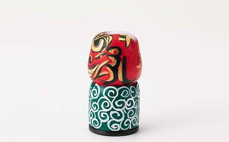 FYN6-123 ＜菊摩呂こけし工房＞獅子舞こけし (志田菊宏 創作こけし) 手作り ハンドメイド 工芸品 伝統 こけし インテリア 置物 山形県 西川町 月山
