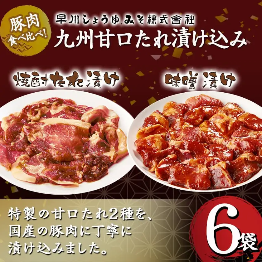 豚肉食べ比べ!九州甘口漬け込み(たれ・味噌)セット〔AA-F208〕