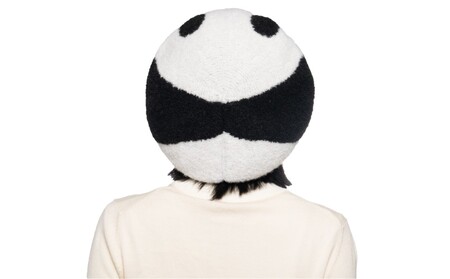 パンダモチーフニットベレー帽 (カラー：オフホワイト)_0225-002-T06-1