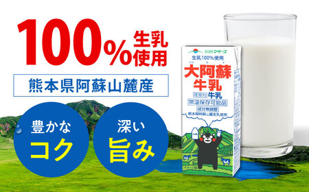【全12回定期便】大阿蘇牛乳 ロングライフ くまモンラベル 200ml 24本（12本入り×2ケース） 4.8L 牛乳[AYAC032]