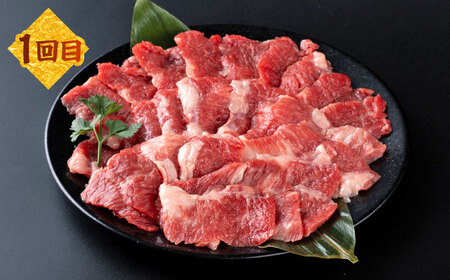 【全3回定期便】熊本あか牛ファミリー 計約2kgカルビ 焼き肉すき焼きしゃぶしゃぶミニステーキ[AYCB006]