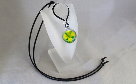 【ガラス工房アルコス】 菜の花ガラスペンダント　［0020-0095］