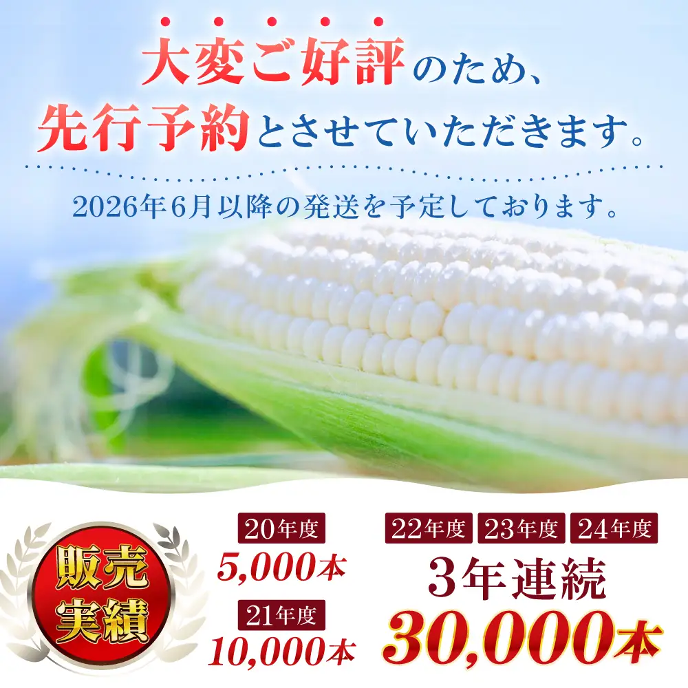 【先行予約】【数量限定】白いとうもろこし ホワイトショコラ 5本 とうもろこし 【ふるなびWEEK対象】 [BDAX001]