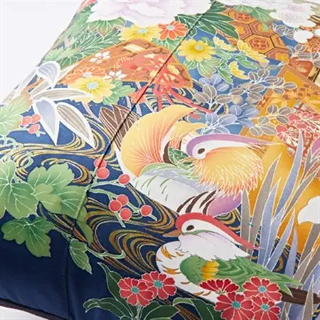 オリジナル ビンテージKIMONOクッションカバー(クッション付き)50cm×50cm ちりめん着物【1605093】