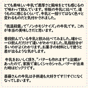 【定期便 12回 週1】山地酪農牛乳 1L×8本 低温殺菌 牛乳 南国斉藤牧場 