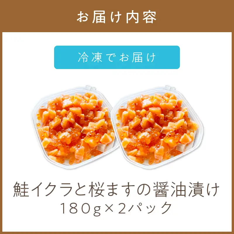《14営業日以内に発送》鮭イクラと桜ますの醤油漬け 180g×2パック ( いくら サケ 小分け 魚介類 海鮮 )【114-0079】