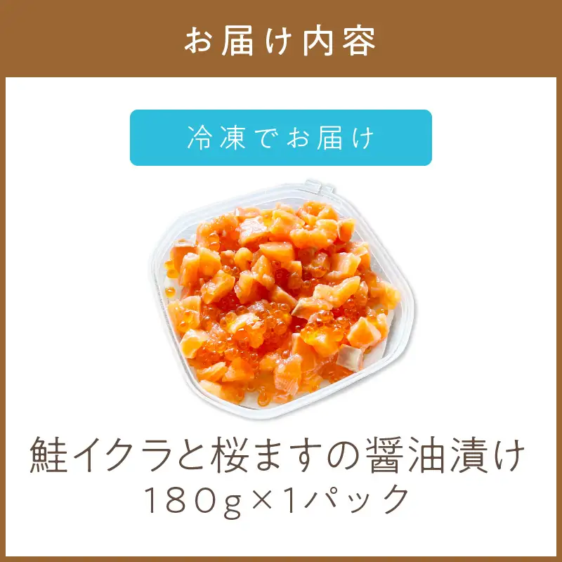 《14営業日以内に発送》鮭イクラと桜ますの醤油漬け 180g×1パック ( いくら サケ 小分け 魚介類 海鮮 )【114-0080】