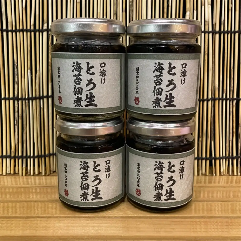 口溶け とろ生海苔の佃煮 4本【のり ノリ 珍味 おつまみ ご飯のお供 惣菜 海鮮 塩辛 珍味 お取り寄せ 御中元 お中元 お歳暮 父の日 母の日 贈り物 日本酒 焼酎】【神奈川県小田原市早川】