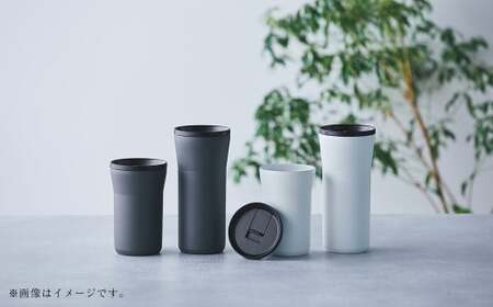 【京セラ】蓋付きタンブラー 350ml ＜クリームホワイト・ダークグレー＞ ペアセット （各1個） CERAMUG タンブラー 真空容器 保冷 保温 真空断熱 セラミック トラベルカップ KYOCERA BS-626-3