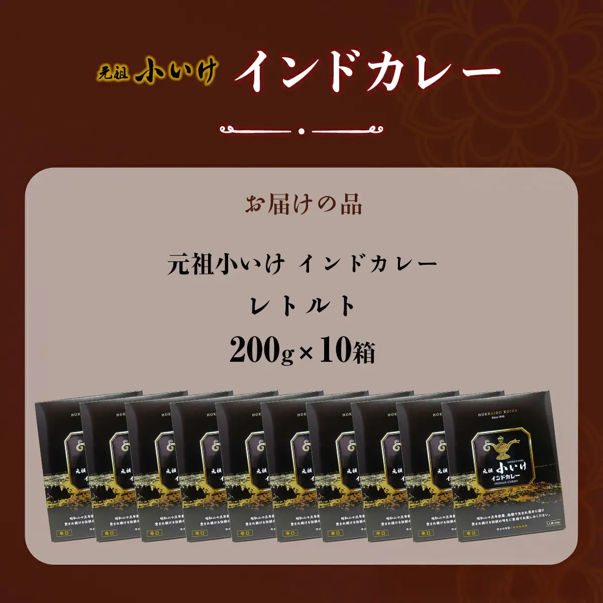 元祖小いけ インドカレー レトルト200ｇ×10 NAAN011
