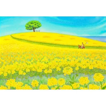 栗乃木ハルミ版画額装品「菜の花日和」【1611915】