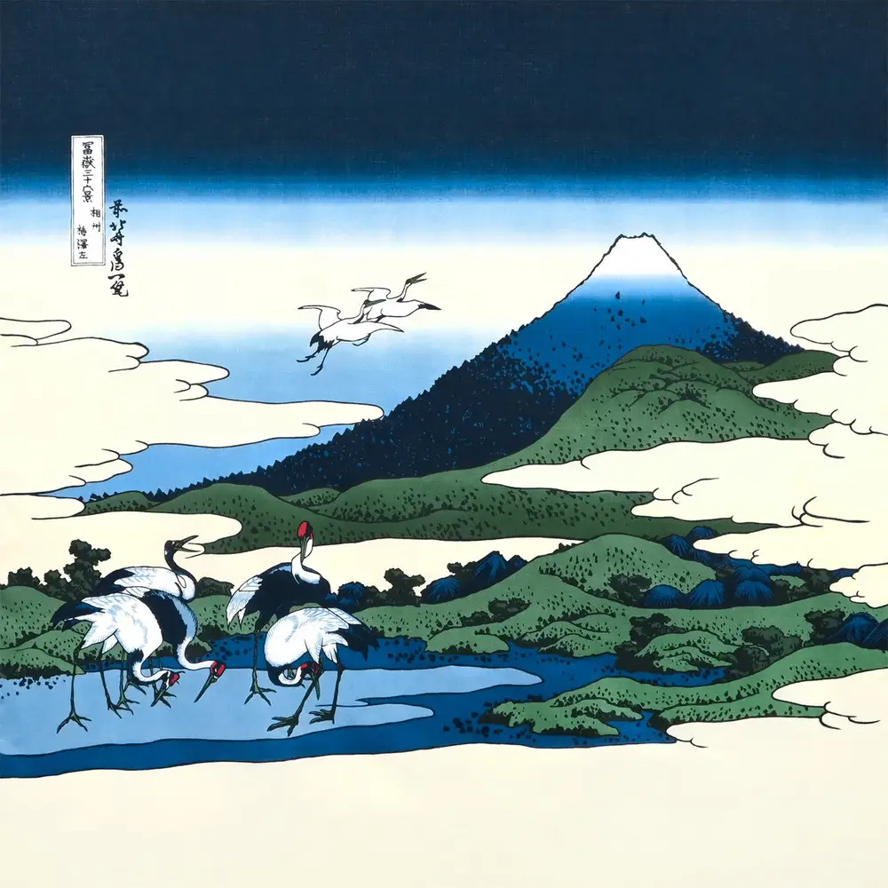 【三陽商事】浮世絵ふろしき 相州梅澤左｜京都 風呂敷 葛飾北斎 富嶽三十六景 エコバッグ