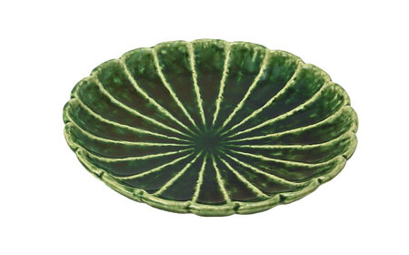 【瀬戸焼】5.0菊花丸取皿 織部 2枚セット 【ヤマハツクリタ株式会社】 / 食器 和食器 丸皿 / 瀬戸市[BBDV020]