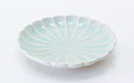 【瀬戸焼】5.0菊花丸取皿 灰釉 2枚セット 【ヤマハツクリタ株式会社】 / 食器 和食器 丸皿 / 瀬戸市[BBDV022]