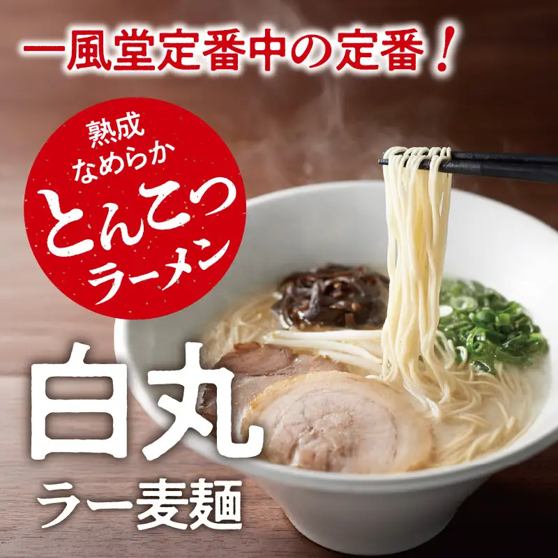 一風堂白丸ラー麦麺セット（16食） ラーメン とんこつ 豚骨 豚骨スープ ストレート麺 ラー麦 本格 福岡 ご当地 お取り寄せ  072-328