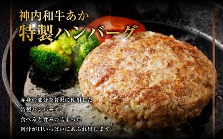 神内和牛あか 100%ビーフハンバーグ 20枚入り（2枚入り×10パック）1枚あたり約140g 惣菜 ハンバーグ 100％ 牛肉100％ 冷凍 北海道 浦臼町