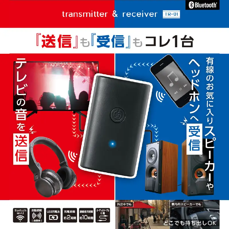 BLUETOOTH送受信機 TR-01 - 送信も受信もこれ1台