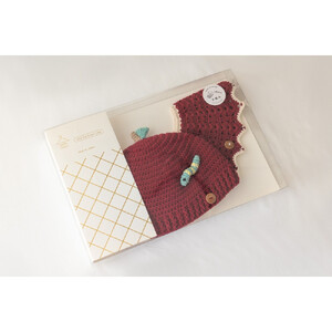 HOPPL （ホップル）手編みビブ＆キャップセット（アップル/サイズS）
