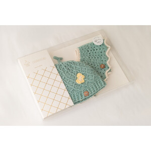HOPPL（ホップル）手編みビブ＆キャップセット（メロン/サイズM）