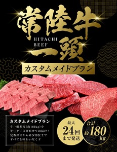 【茨城県共通返礼品】常陸牛 一頭相当 カスタムメイドプラン（チケット） オーダーチケット 1枚 最大24回発送 肉 お肉 牛肉 ブランド牛 銘柄牛 贈答用発送可 茨城県 守谷市 送料無料