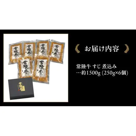 やわらか 常陸牛 すじ 煮込み 250g × 6パック (計 1500g )【茨城県共通返礼品】