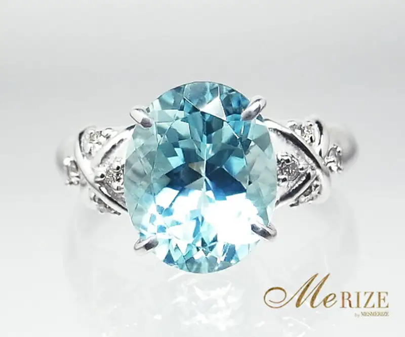 指輪 天然アクアマリン 2.0ct 天然ダイヤ 0.08ct Martine マルチーヌ【K18ホワイトゴールド】r-111（KRP）N38-1410 【リング 指輪 ジュエリー ギフト】