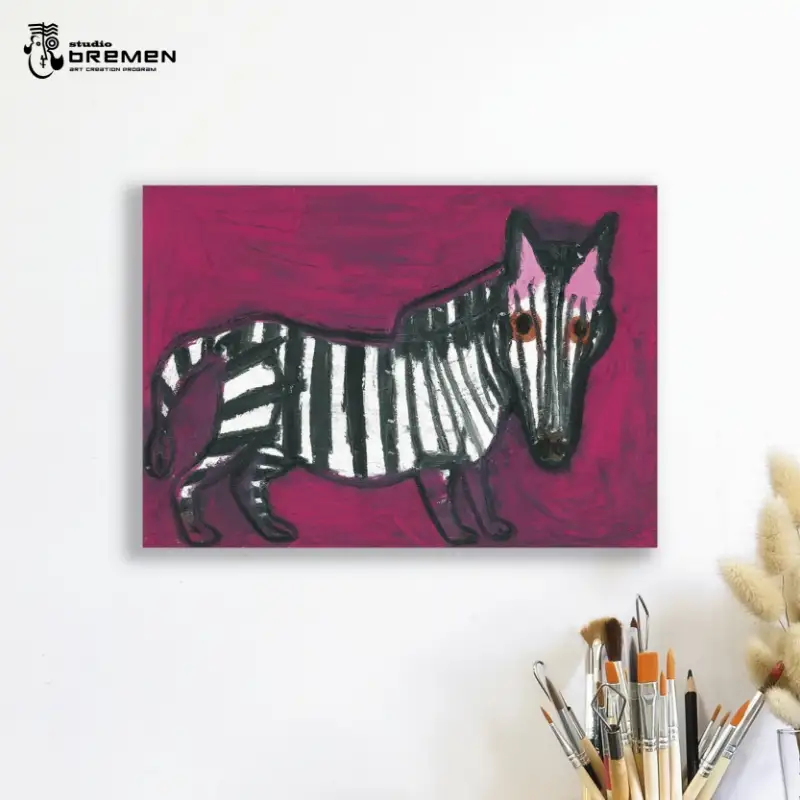 蛯子陽太(studioBREMEN)の動物作品【オイルパステル画オーダーメイド】 A4号サイズ ( 絵画 絵 アート 動物 犬 猫 )【202-0006】