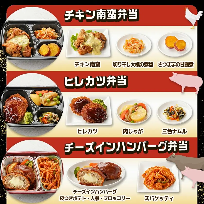 老舗仕出し屋の弁当おかず6食セット～肉～〔MJ-F711〕_(都城市) お弁当 冷凍弁当 おかず 肉 簡単調理 仕送り 手作り 手軽 簡単 瞬間凍結