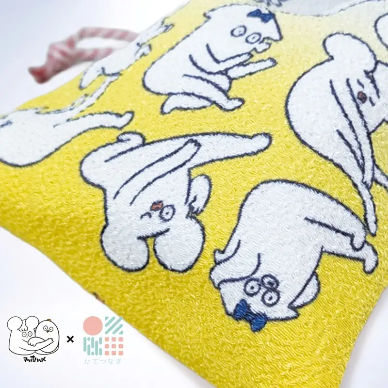 丹後ちりめん はじめまして松尾です　巾着 サイズ：約13cm×17cm