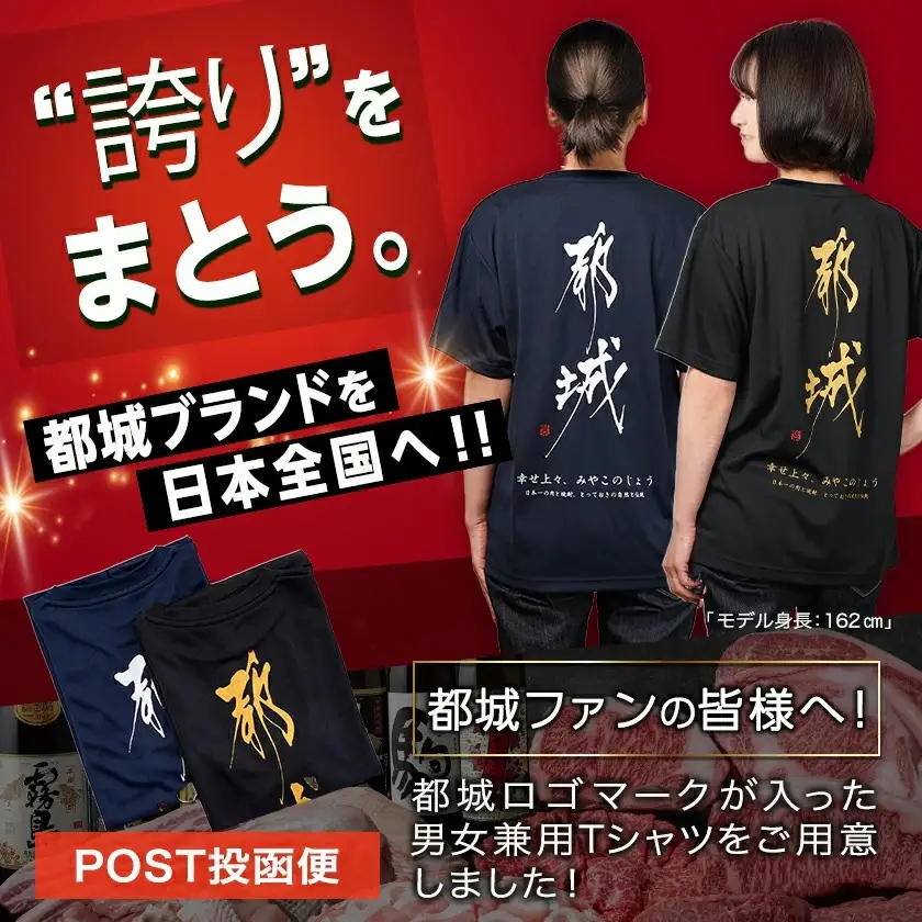 【都城ロゴマーク】Tシャツ※ポスト投函〔LD-1502〕_(都城市) Tシャツ ロゴ ネイビー ブラック 選べる 神話