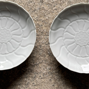 有田焼 白磁睡蓮彫和皿 2枚【有田焼 花伝作】食器 器 うつわ 和皿 皿 取皿 中皿 プレート 白 シンプル 上品 電子レンジ対応 A20-658
