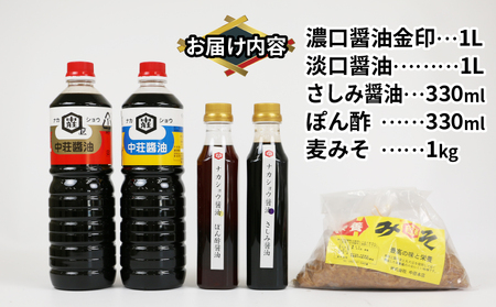 調味料 セット 5種類 中荘本店 調味料 J010-119003