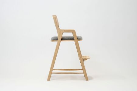 【樹工房】Hygge キッズハイチェア ＜座面：布（ライトグレー）＞