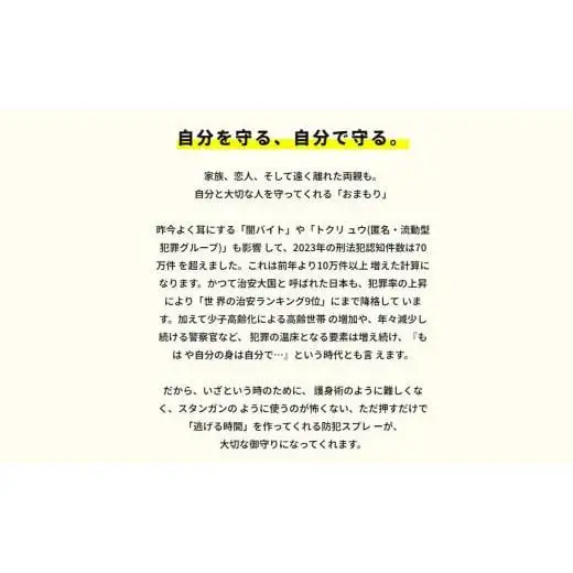 防犯スプレー ICHIGEKI ウイアール【防犯グッズ いちげき 護身 安全 安心 国産 防犯 対策 三重県 四日市市 四日市市ふるさと納税】