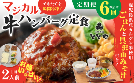 【 全6回定期便 】マジカル 冷凍 牛 ハンバーグ 定食 K258-T03_b 惣菜 総菜