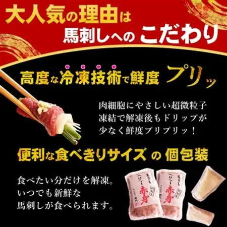 馬刺し赤身500gとタテガミ100gのセット 12人前★専用タレ6個付き【配送不可地域：離島】【1588927】