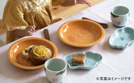 【瀬戸焼】ケランケラン 北風と太陽セット イエロー 【セラミック・ジャパン】子ども用食器 食器 皿 コップ [BBBC012]