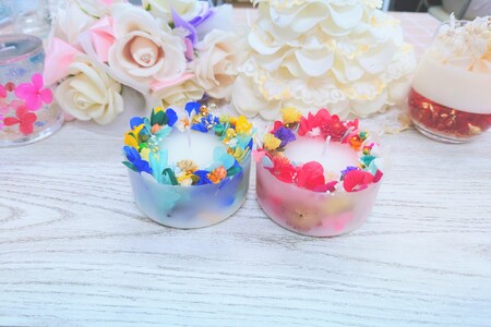 新宿フラワークラフト体験工房 お花で可愛いフラワーケーキキャンドル作り 0146-007-S07