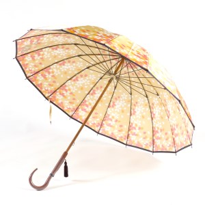 高級雨傘「桜吹雪」黄色 レディース オシャレ 手開き