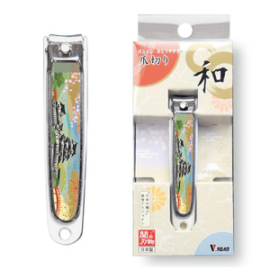 和製爪切り　Super　V-CUT　景観　城（VN1-83K-SR）/つめきり　爪きり　ツメキリ　関市　日本製　ネイルケア　ケアツール　キャッチャー付き　城