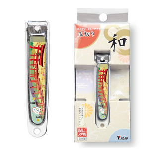 和製爪切り　Super　V-CUT　景観　鳥居（VN1-83K-TI）/つめきり　爪きり　ツメキリ　関市　日本製　ネイルケア　ケアツール　キャッチャー付き　鳥居