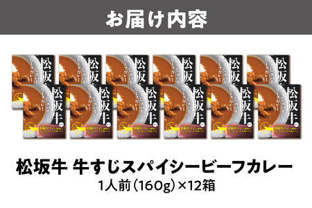 【 京阪百貨店厳選 】松阪牛すじスパイスカレー160ｇ×12食セット スパイス_OS048-0067