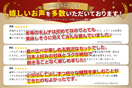 キムチバラエティーセット (お試しセット 5種類) 食べ比べ 白菜 カクテキ オイキムチ セロリ キャベツ メンマ 野沢菜 小分け 人気 