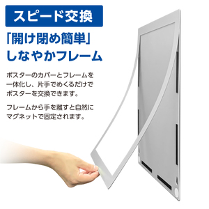 【ポスターフィット背面マグネットあり】A3用紙サイズ対応  交換が簡単な薄型ポスターフレーム