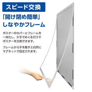 【ポスターフィット背面マグネットあり】A1用紙サイズ対応  交換が簡単な薄型ポスターフレーム