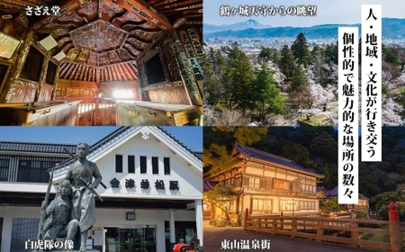 [福島ツアー] 会津若松市 後から選べる旅行Webカタログで使える！ 旅行クーポン (6万円分) 旅行券 宿泊券｜福島県 鶴ヶ城 猪苗代湖 飯盛山 温泉 観光 旅行 ホテル 旅館 老舗 高級 トラベル チケット 家族 カップル 宿泊 予約 おすすめ 旅行券 宿泊券 [1125]