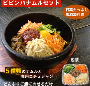 韓国 家庭料理 ナムル 5種類(800ｇ)と ビビンバ コチュジャン (100g) 4～5人分セット 
