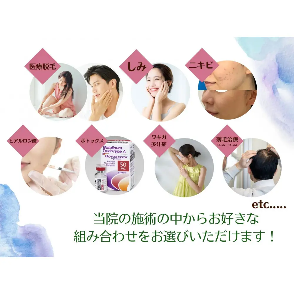 美容医療　脱毛・美肌　選べる！施術５０万円分【組み合わせ自由】まゆりなclinic名古屋栄