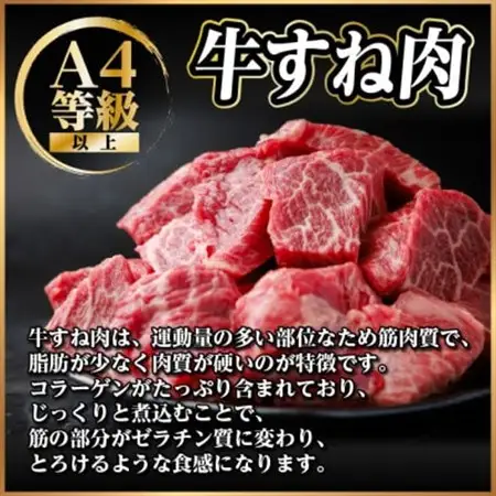 飛騨牛 牛すね肉(スネ肉) 角切り 約2kg(約500g×4) 訳あり【冷蔵便】A4～A5等級【配送不可地域：離島】【1634659】